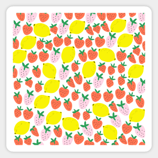 Cute Strawberry and Lemon Pattern Sticker